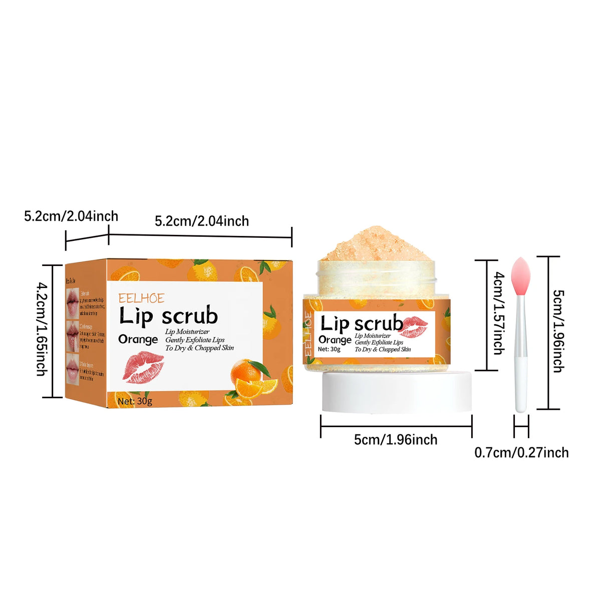Lip Scrub Fruit Strawberry Orange Honey Brightening Lip Color Exfoliating Deep Cleaning Dead Skin Lipstick Moisturizing Lip Care