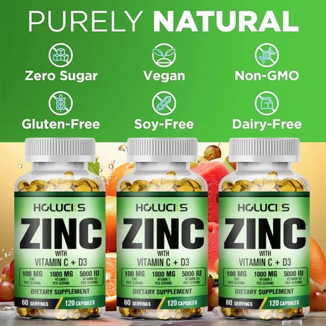 Buy 1 Get 1 Free! Pure Zinc Supplement, for Immune System Booster, Wound Healing & Antioxidant Defense for Year-Round Wellness