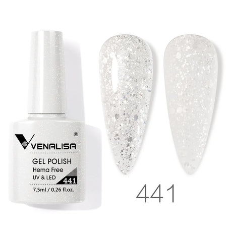 VIP5 Venalisa Nail Gel Polish Jelly Color HEMA/TPO FREE Nude Pink Semi Permanent Soak Off UVLED Gel Polish Sparkle Gel Varnish
