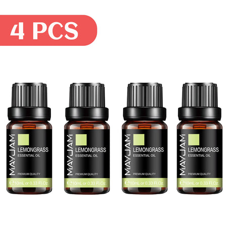 MAYJAM 4 Bottles Essential Oils Jasmine Lavender Eucalyptus Vanilla Sandalwood Frankincense Sweet Orange Patchouli Juniper Oil