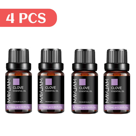 MAYJAM 4 Bottles Essential Oils Jasmine Lavender Eucalyptus Vanilla Sandalwood Frankincense Sweet Orange Patchouli Juniper Oil
