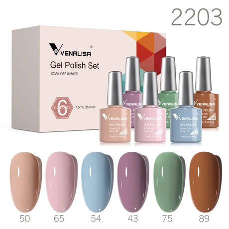 Venalisa Color Nail Gel Polish Kit Jelly Pink Semi-transparent HEMA FREE Self Leveling Nude Natural Pink Nail Manicure Set