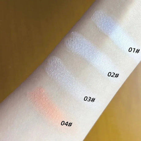 Matte Highlighter Powder Eyeshadow Palette White Long Lasting Natural 3D Brightening Eye Makeup Palette Brighten Face High Gloss