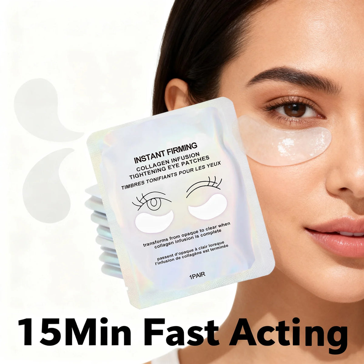 Collagen Under Eye Patches 8 Pairs Hydrogel Eye Mask for Dark Circles Puffy Eyes Wrinkles Intense Moisturizing Firming Treatment
