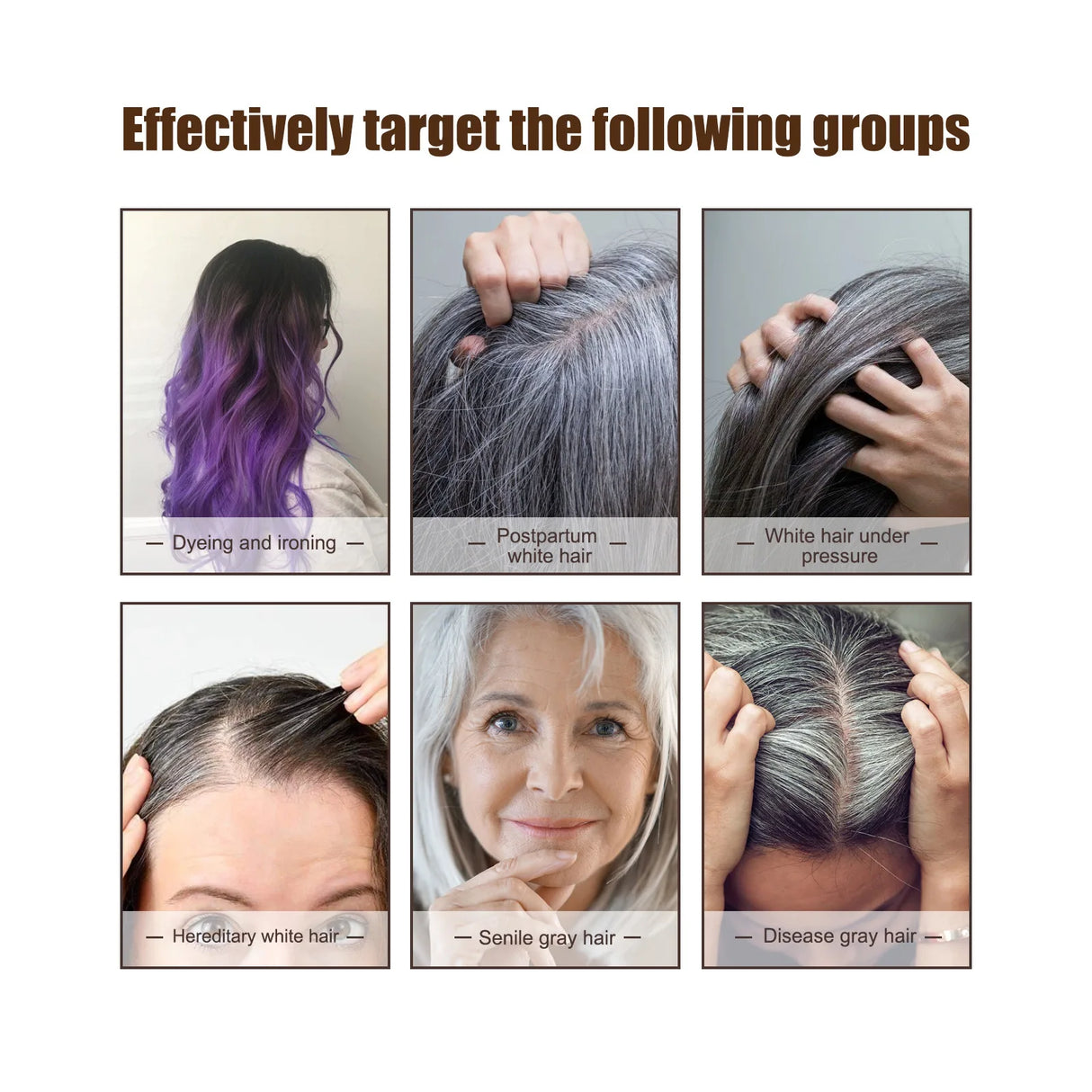 Jaysuing Hair Care Serum Anti Grey Repair Natural Color Smoothing Hairs Deep Nourishing Easy Absorb Daily Hair Care Essence Oil