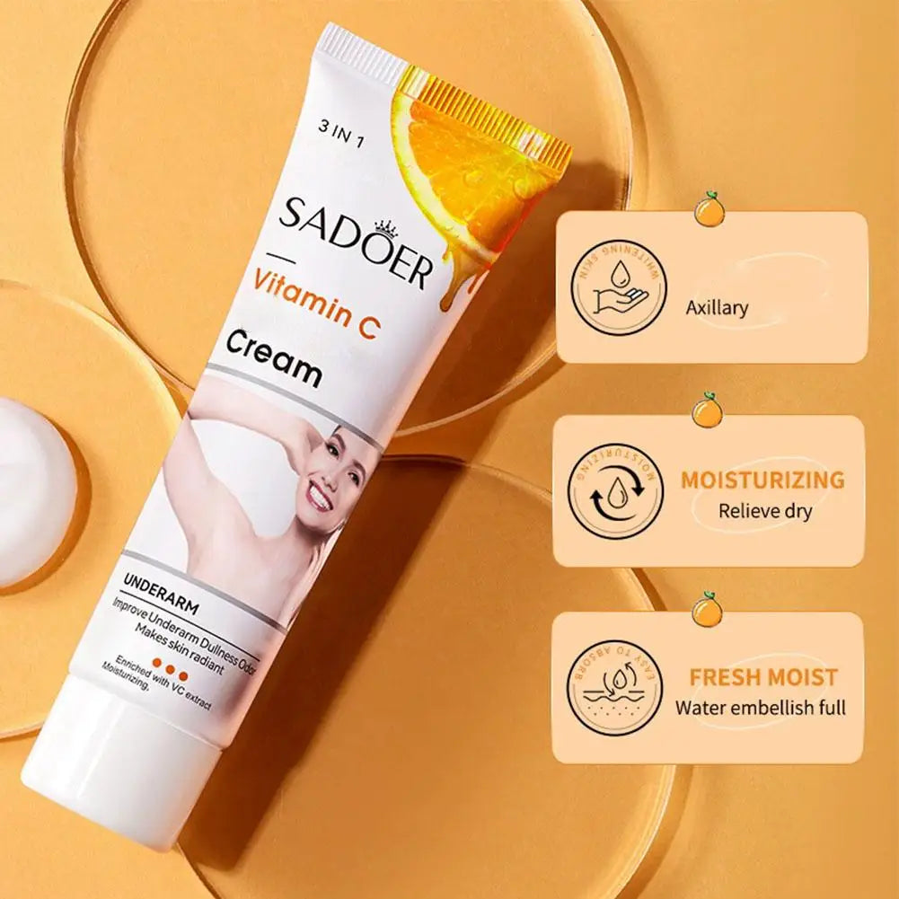 Vitamin C Underarm Cream Skin Whitening Cream For Body, Dark Spot Remover Corrector For Neck,Armpit,Underarm,Elbow, Knees