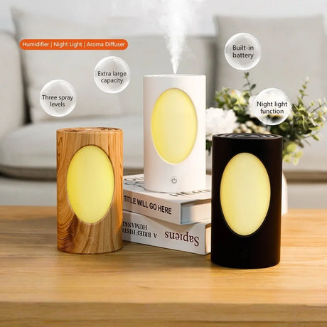 600ml Portable Aroma Diffuser With Colorful LED Lights Battery Rechargeable Wireless Air Humidifier For Bedroom Office