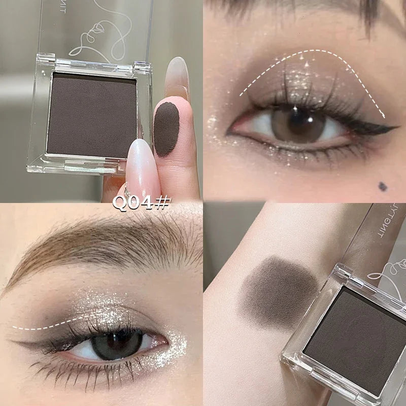 Dream Glittering Purple Eyeshadow Matte/Pearlescent Highlighter Makeup Monochrome Glossy Shiny Smoky Grey Eye Shadow Palette