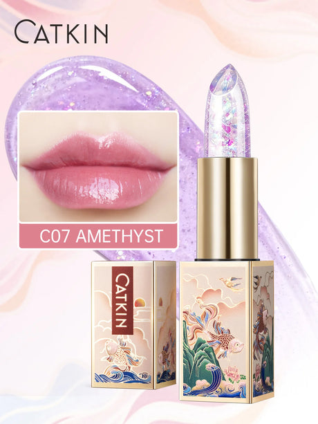 CATKIN Tinted Lip Balm Color Changing Lipstick Ultra Hydrating Natural Lip Moistrurizer with Vitamin E Nourishing For Cracked &
