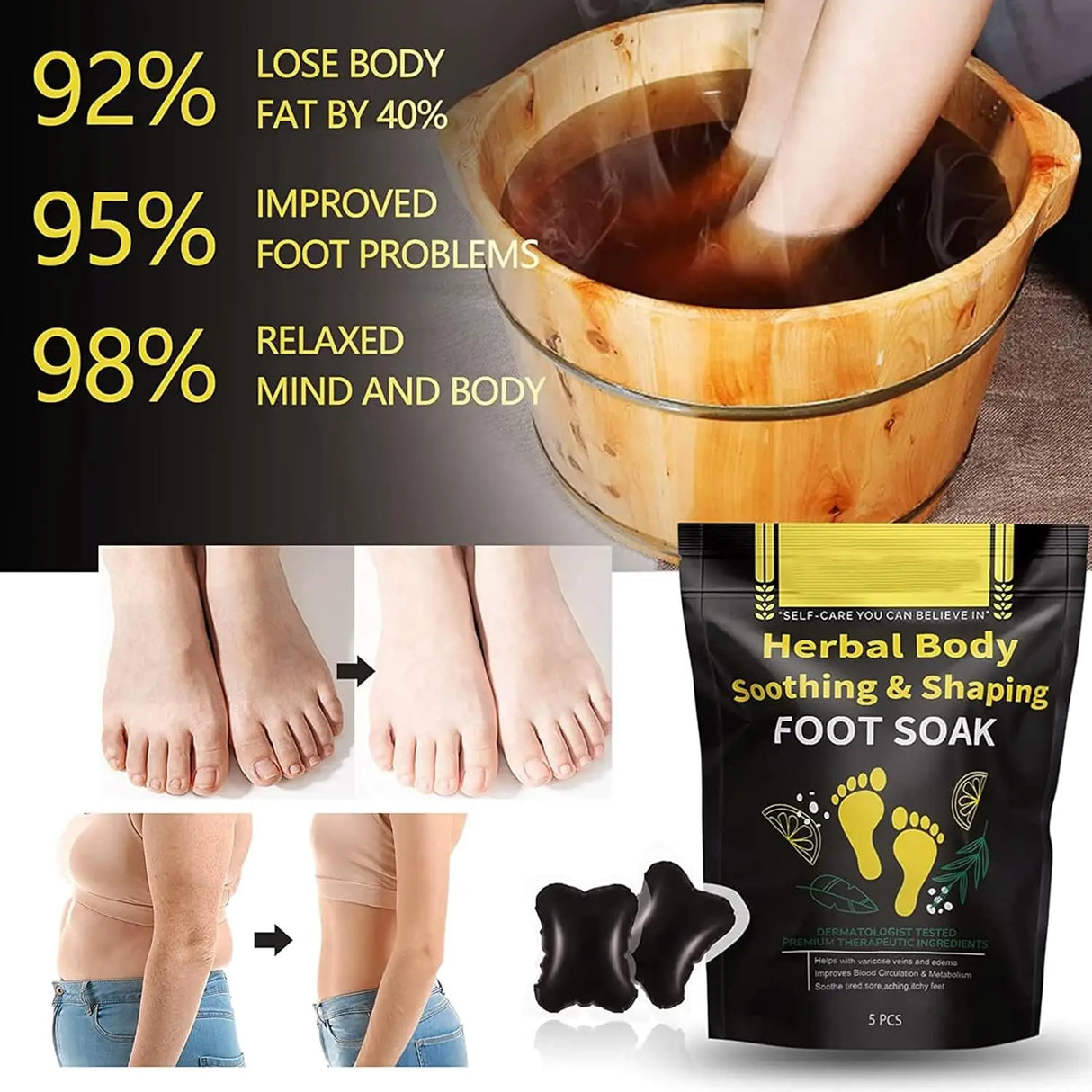 50Pcs Herbal Detox Cleansing Foot Soak Beads, Natural Relaxing Massage for Men and Women