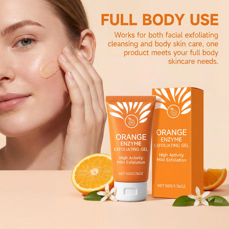 Orange Exfoliating Gel Facial Body Scrub Remove Dead Skin Deep Cleansing Pores Dirt Improve Roughness Whitening Hydrating Scrub