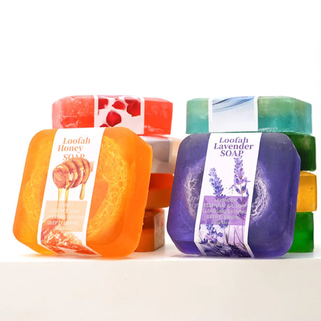 S+100g Coconut Milk Organic Glycerin Loofah Soap Deep Cleansing Whitening Moisturizing Skin Face Wash Bath Soap