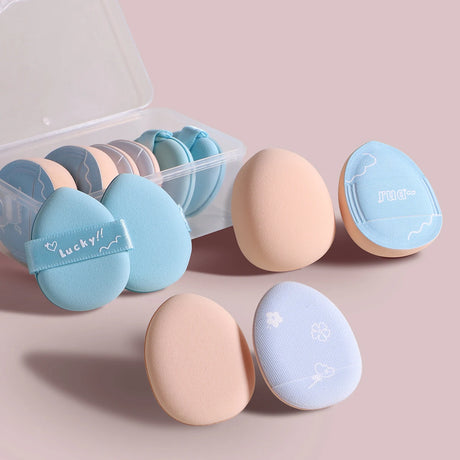 6 mini finger puff set with box, wet and dry concealer air cushion puff, used for makeup of eyes, nose and face.
