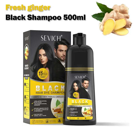 Rosemary Black Hair Dye Shampoo 500ml Diy Herbal Coloring Hairs Instant Gray To Black Instant Coloring Shampoo For Women&Men