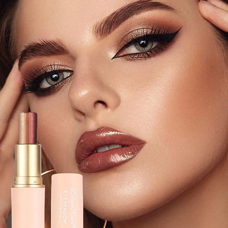 Three-color Eyeshadow Pen Highlighting Stick Waterproof Easy-to-Use Glitter Pearl Eyeshadow Stick Shimmer One-Swipe Eyes Makeup
