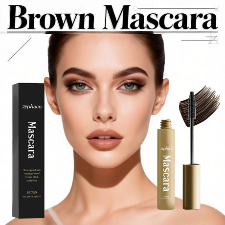 Brown Mascara Natural Curls Long-Lasting Makeup Waterproof Sweatproof Lengthens Eyelashes Anti-Fouling Eye Black Eye Cosmetics