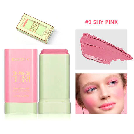 ibcccndc Rotating Blush Cream Tinted Moisture Stick Naturally Long-lasting Moisturizing Waterproof And Non-Removing Orange Blush
