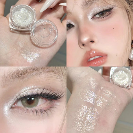 Diamond Purple Liquid Gel Eyeshadow Pearl Glitter Body Highlighter Sequins Monochrome Shimmer Brighten High Gloss Quick Drying