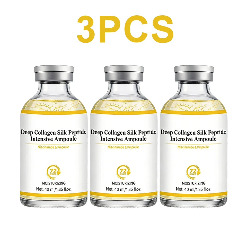 Deep Collagen Silk Peptide Intensive Ampoule Face-Lift Serum with Peptides & Deep Collagen Plumping, Smooth, Korean Skincare