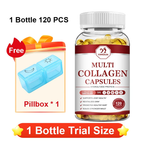 YIMIDUK Multi Collagen Peptides 1500mg Capsules, Supports Skin, Hair, Nails, Joint & Bone Health, Digestion & Daily Vitality