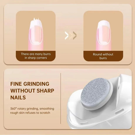 2 IN 1 Electric Nail Clipper Cutter with LED Light Automatic Nail Grinder Trimmer for Baby Mini Manicure Tool Nail Care