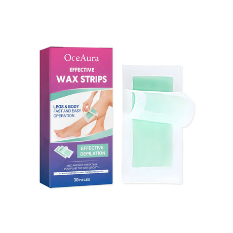 OceAura Hair Removal Wax Strips for Legs and Body Hair Growth Postponement Easy Operation Non-Irritating Depilatory Wax Strips
