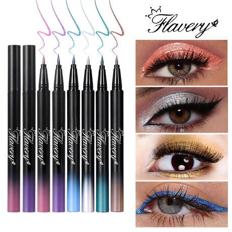 Pearlescent Smoked Black Purple Eyeliner Pen Glitter Metallic