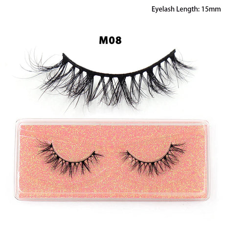 LEHUAMAO 12mm-15mm Short Natural 3D Mink Lashes Fluffy Wispy False Eyelashes 100% Cruelty Free Eyelash Extensio Face Makeup