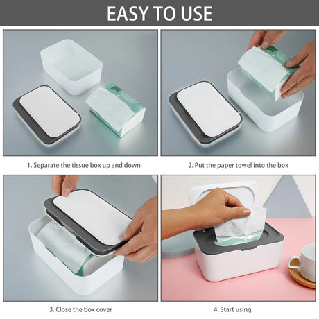 Wipes Dispenser Dustproof Tissues Wipes Case with Lids Multifunctional Baby Wipe Holder Large Capacity Sealing Container Case