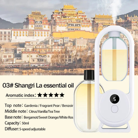 Rechargeable portable aroma diffuser Essential Oil Aromatherapy machine Timed air freshener to remove odors 5 modes timed spray