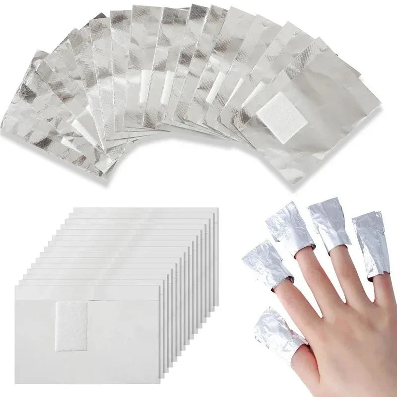 50/100/200/500Pcs Bag Aluminium Foil Nail Art Soak Off Polish Nail Removal Wraps Towel Gel Remover Manicure Tools
