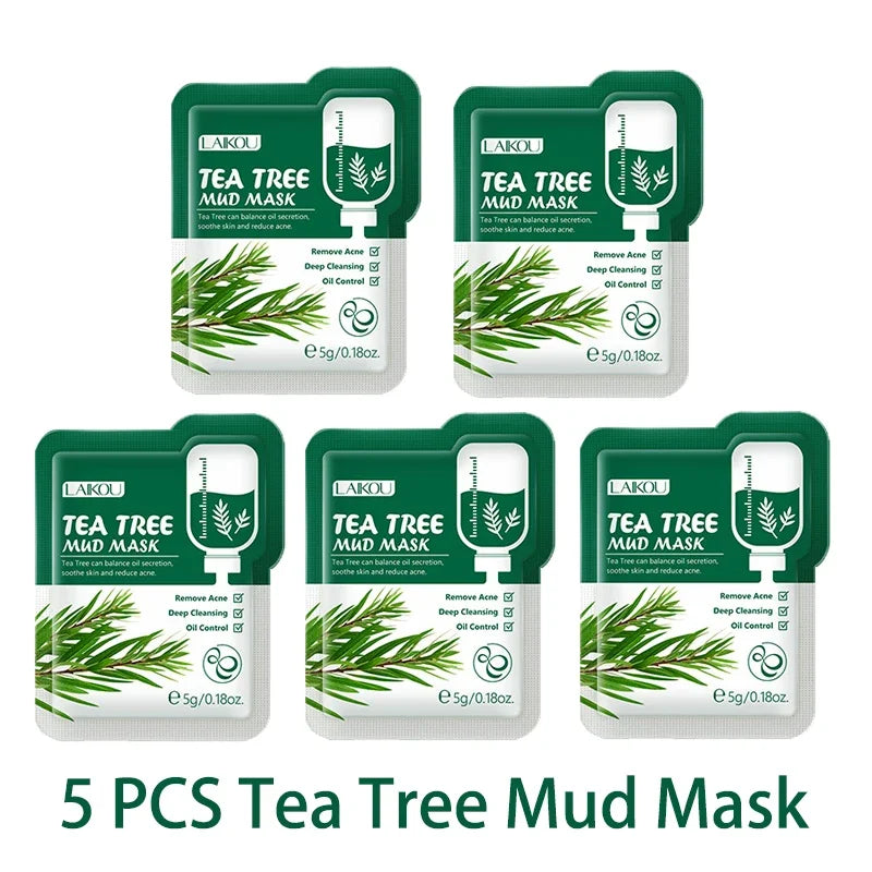 Purifying Clay Facial Mask in Pouch,For Acne, Oily & Combination Skin, Deep Cleansing, Detoxifying, Skin Care, Face Mud Mask 5g