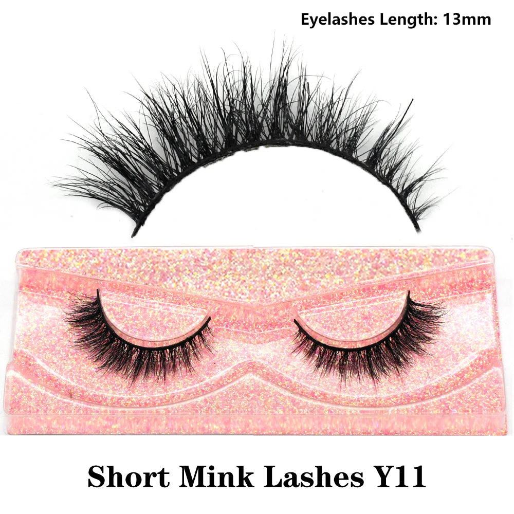 Half Lashes Short Mink Eyelashes Fluffy Soft False Eyelashes Wispy Cross Strip Eye Lashes Natural Mink Eyelash Extension Makeup