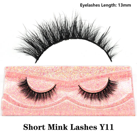 Half Lashes Short Mink Eyelashes Fluffy Soft False Eyelashes Wispy Cross Strip Eye Lashes Natural Mink Eyelash Extension Makeup