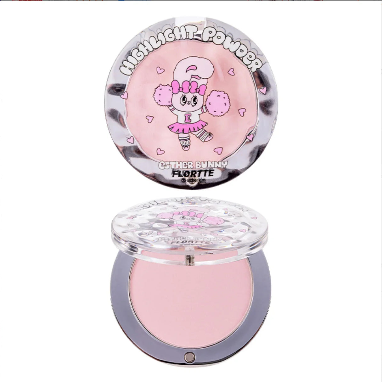 FLORTTE Esther Bunny Single-Colour Highlighter Powder Matte Brighten Contour Palette Face Makeup Cosmetics