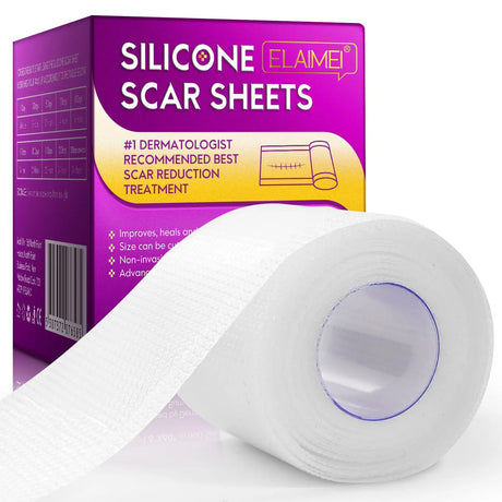 1 Roll Invisible Silicone Scar Sheets , 4cm X 150/300cm Self-Adhesive Scar Cover Tape Reusable and Effective Skin Care Strips