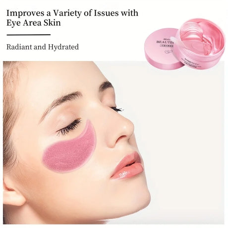 60 Pieces of Red Algae Eye Mask, a Multi-Purpose Eye Patch Containing Red Algae Extract, Sodium Hyaluronate and Other Ingredients, Which Hydrates and Moisturizes the Skin, Provides Gentle Eye Care, Has a Light and Moisturizin