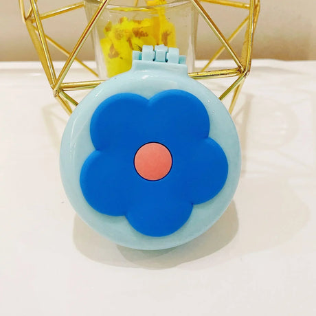 Baby Girls Kawaii Cute Cartoon Animal Folding Massage Comb with Makeup Mirror for Children Travel Portable Plastic Hair Brush