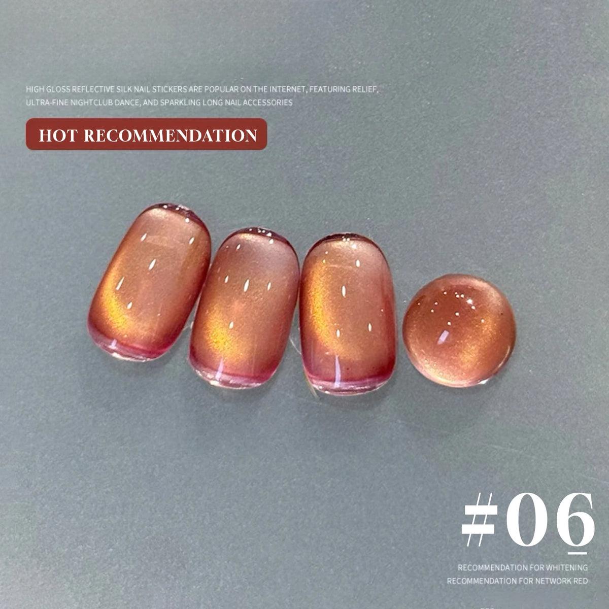 MN 1-20pcs 12ML Pink Gold Cat Eye Ocean Bubble Glass Beads Cat Eye Gel Nail Polish Blue Nails UV Light Nails Green Nails