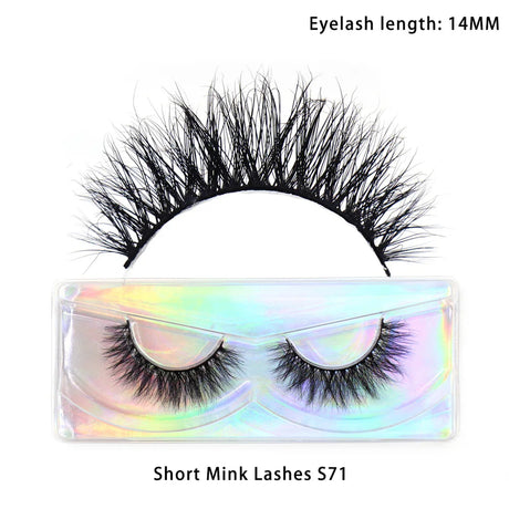 LEHUAMAO 12mm-15mm Short Natural 3D Mink Lashes Fluffy Wispy False Eyelashes 100% Cruelty Free Eyelash Extensio Face Makeup