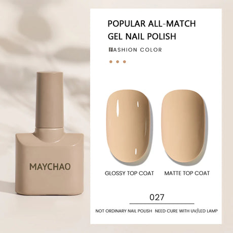 MAYCHAO Gel Nail Polish 12ML Full Coverage Base Top Coat Soak Off Gel Polish UV LED Gel Semi Permanent Varnishes Design Nail Art