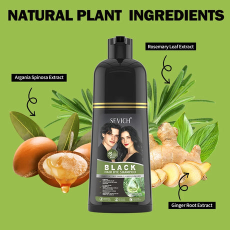 Rosemary Black Hair Dye Shampoo 500ml Diy Herbal Coloring Hairs Instant Gray To Black Instant Coloring Shampoo For Women&Men