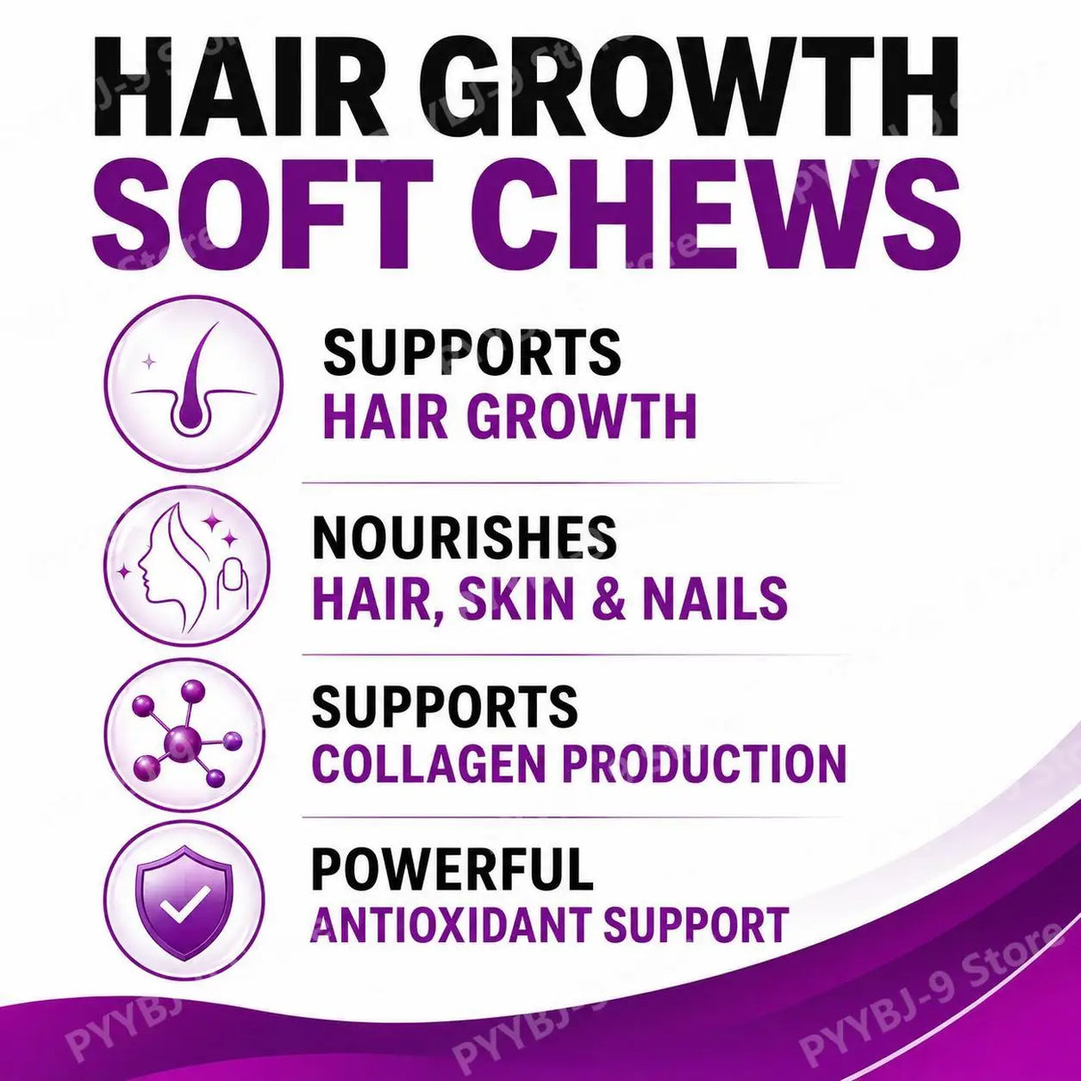Hair Growth Gummies with Biotin and Vitamins C and E Support Hair Skin and Nails Health Mixed Berry Flavor 60 Gummies