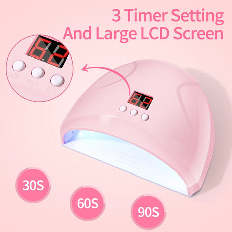 LULAA Portable Nail Lamp Professional Fast Curing Nail Dryer UV LED Nail Light for Acrylic Nails Gel Polish Travel Home