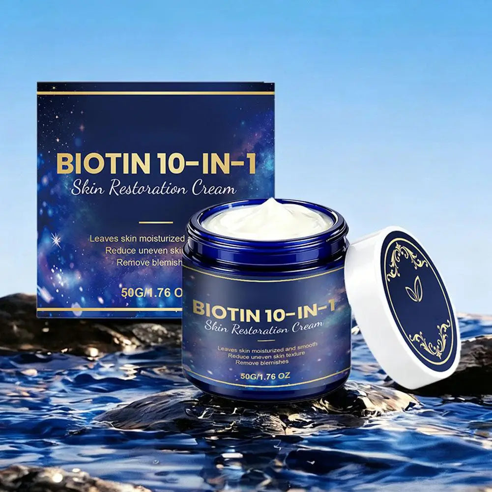 10‑in‑1 Biotin Anti‑Aging Facial Restoration Cream, Deep Smoothing Moisturizer, Nourish Repair Rough Dull Skin for Face Neck
