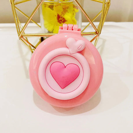 Baby Girls Kawaii Cute Cartoon Animal Folding Massage Comb with Makeup Mirror for Children Travel Portable Plastic Hair Brush