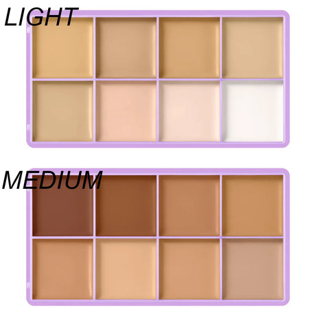 8 Shade Cream Concealer Palette Waterproof Full Coverage Multi-Function Cream Blemishes & Cover Long-Lasting Korean Makeup
