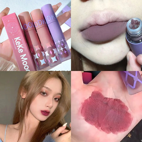 Pigeon Blood Red Matte Lipstick Waterproof and Lasting Blue Gothic Lip Gloss Sexy Punk Black Lip Tint Dark Lip Cream Makeup