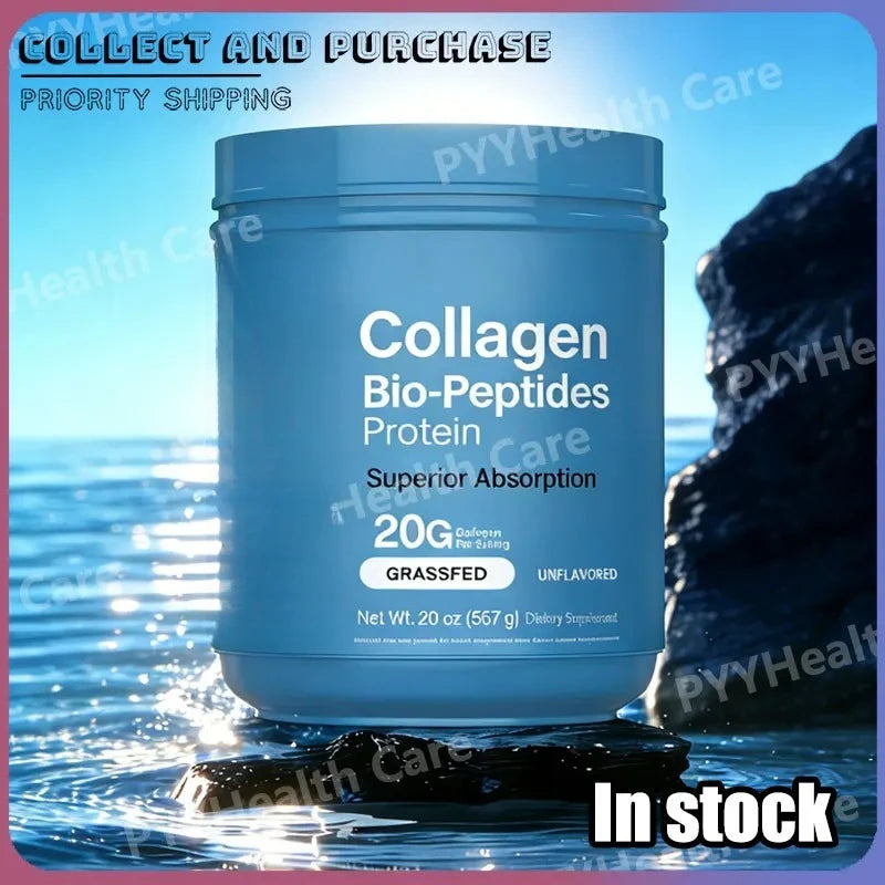 Collagen Bio-Peptides Powder Super Hair, Skin, and Nails Grassfed Protein Supplement Advanced with 18 Essential Amino Acids