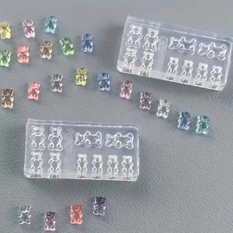 1/2PCS Mini Bear Mold 3D Silicone Molds for Resin Jewelry Making Supplies Nail Art Charms